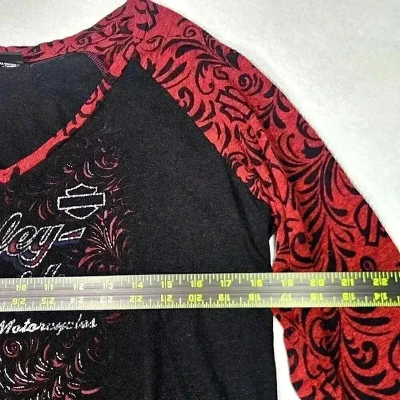 Harley-Davidson Women's Tee 3/4 Sleeves w/Burnout Logo Large Barnett El Paso, TX - Picture 13 of 16
